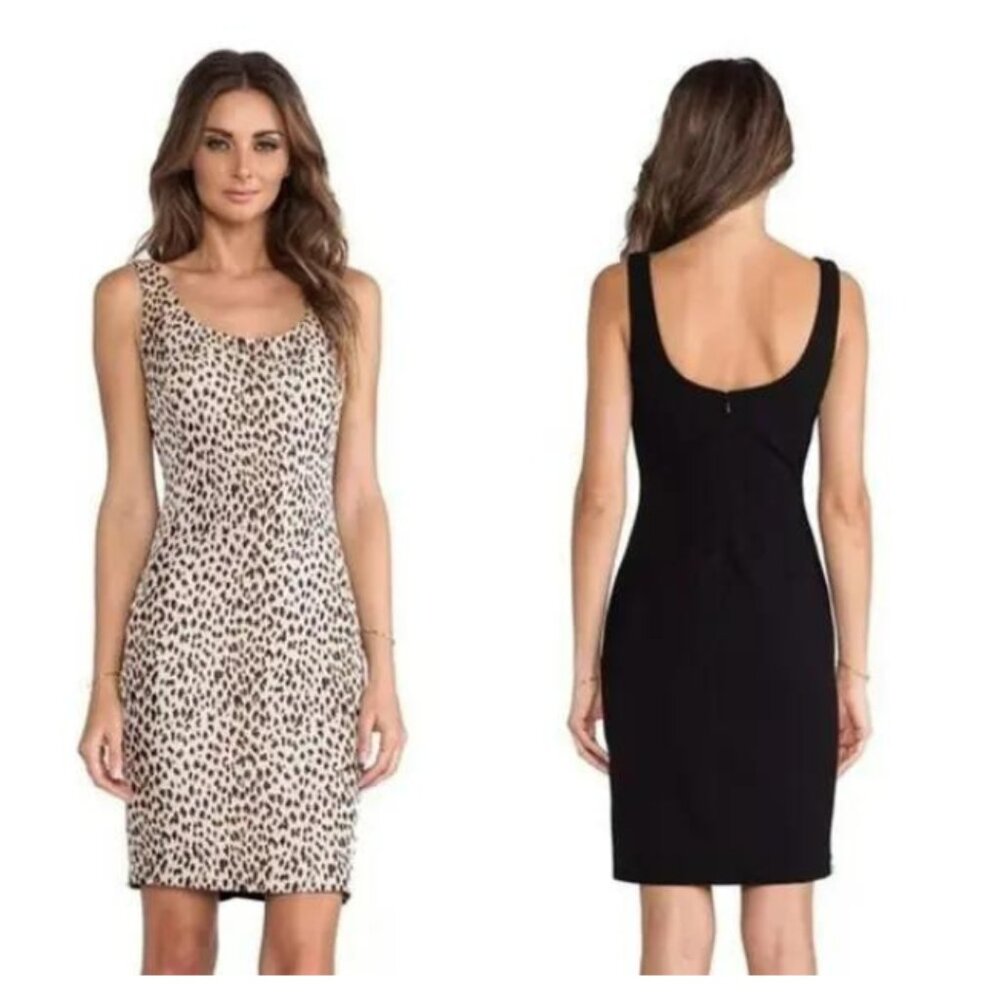 Diane von Furstenberg NWT Leopard ARIANNA Caramel/New Pearl/Black Dress, Size 12
